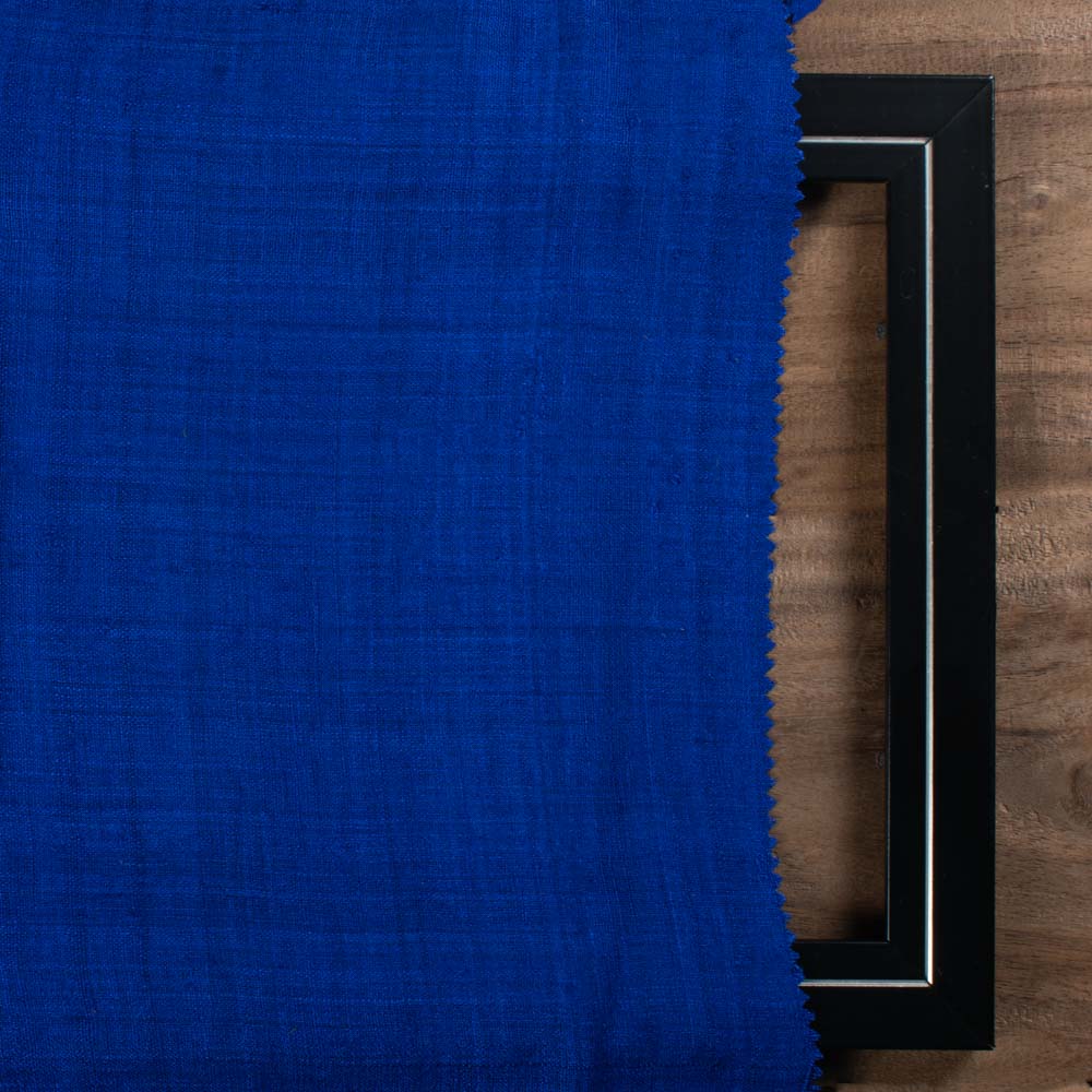 PLAIN BLUE PURE MATKA 110 GSM HANDWOVEN FABRIC 20