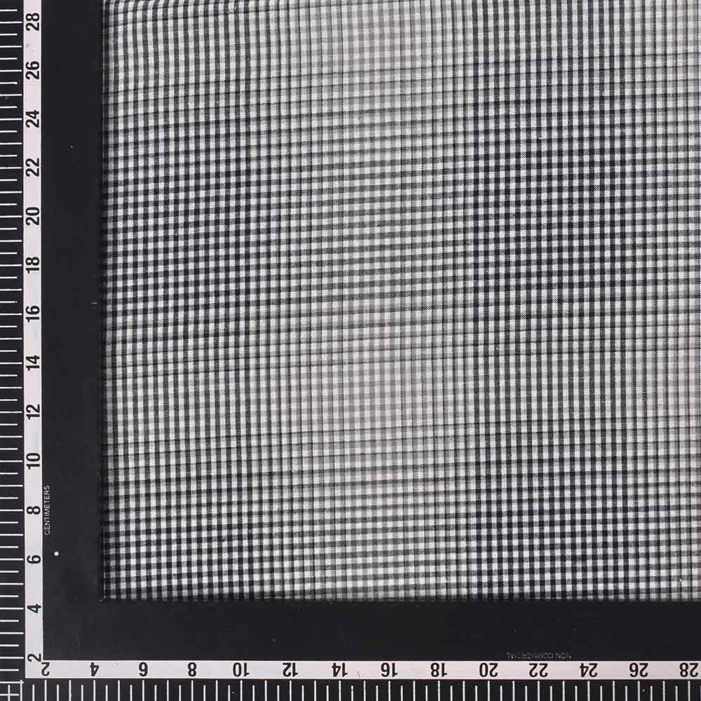 CHECK BLACK & WHITE PURE COTTON 80 GSM HANDWOVEN FABRIC