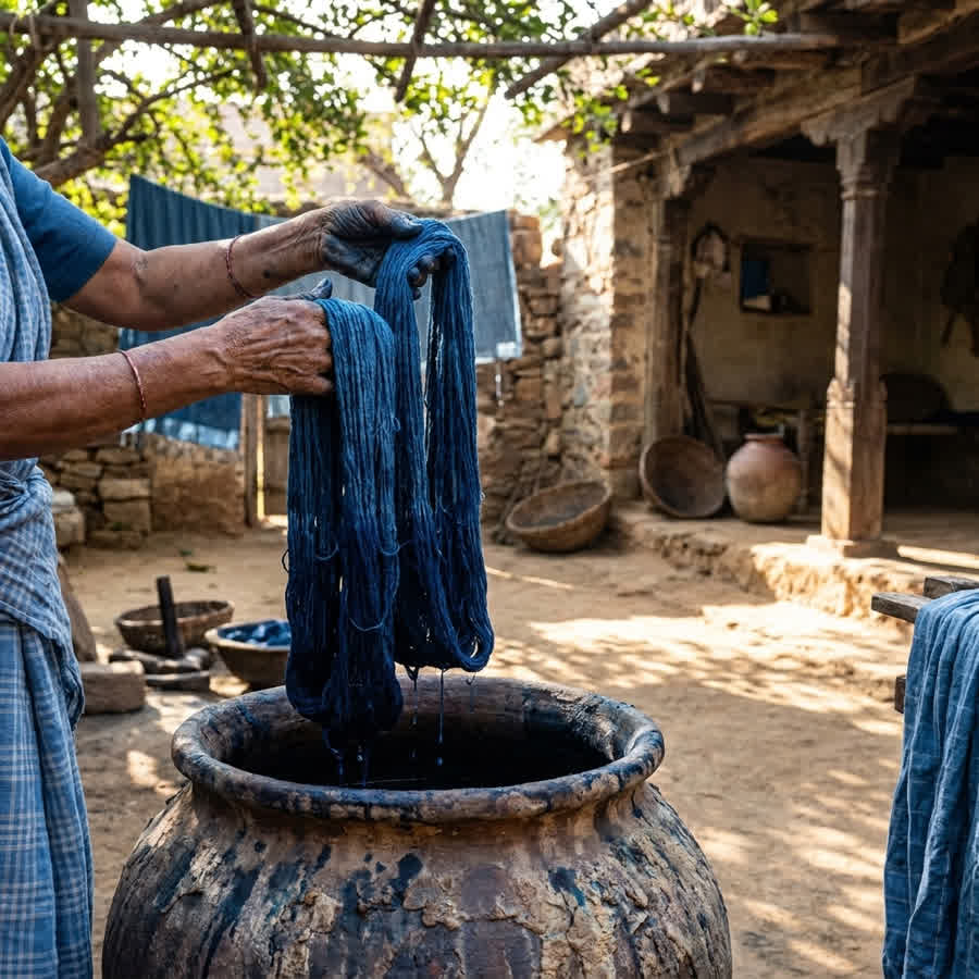 The True Cost of Blue: Conventional Denim’s Environmental Toll vs. Khadi’s Zero-Carbon Footprint — Anuprerna handloom