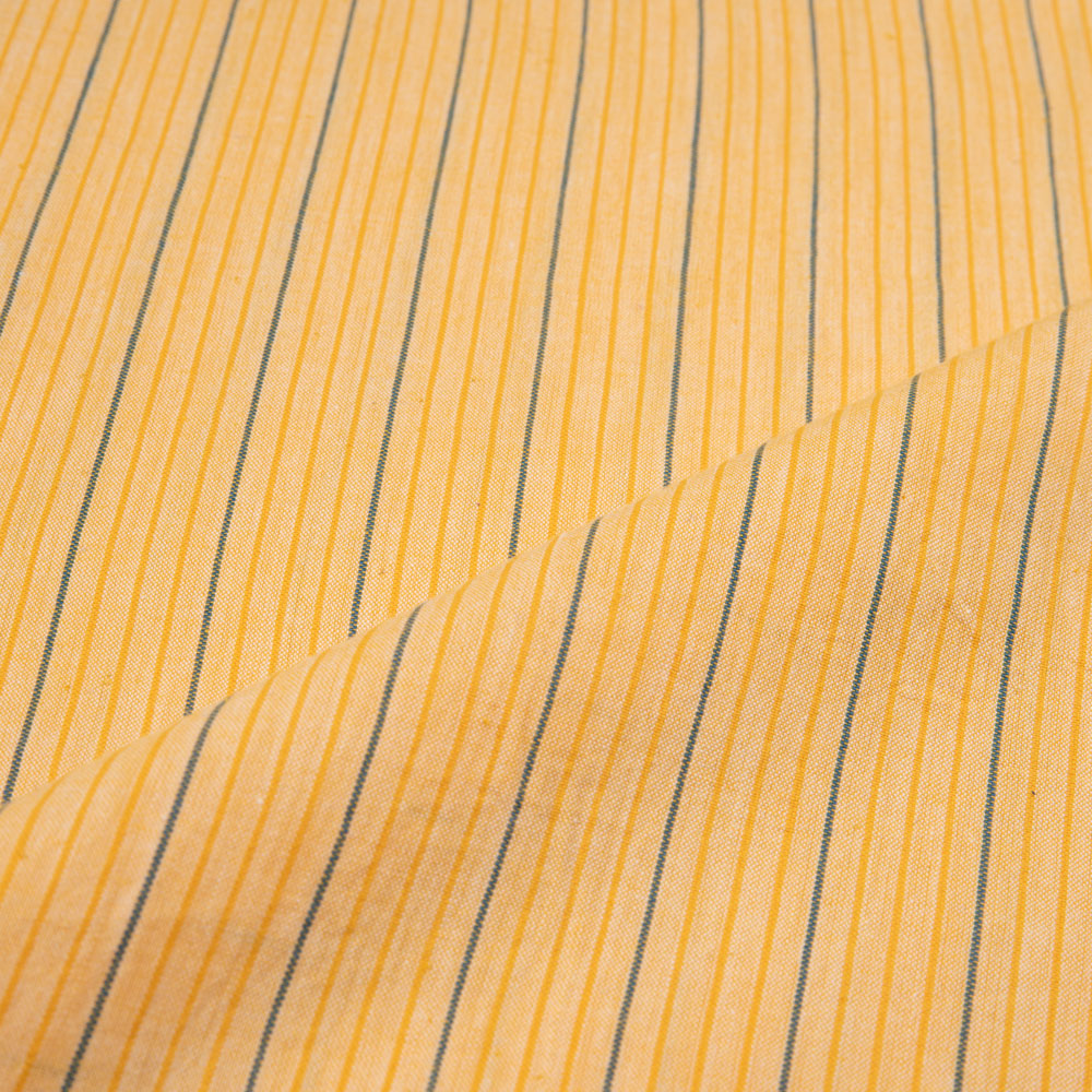 PINSTRIPE YELLOW PURE COTTON 101 GSM HANDWOVEN FABRIC
