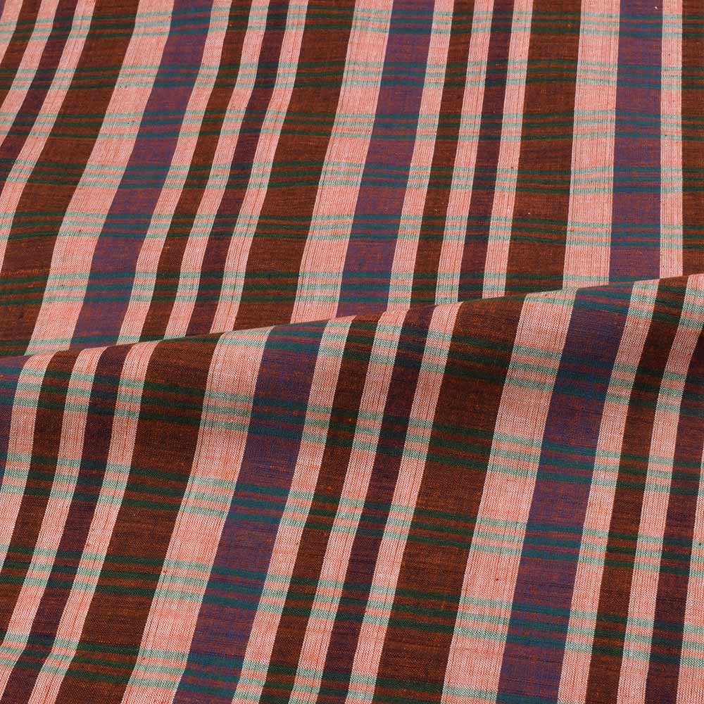 CHECK MULTICOLOR PURE COTTON 80 GSM HANDWOVEN FABRIC