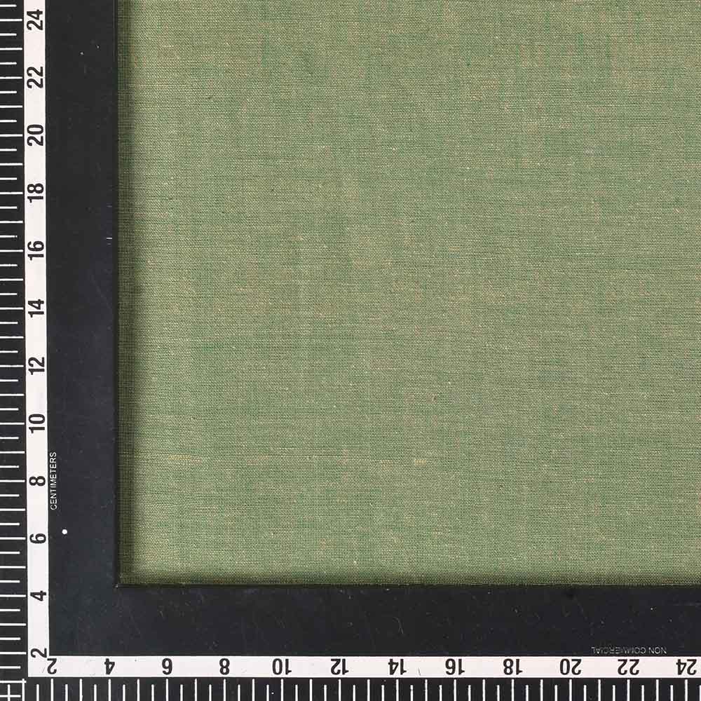 PLAIN GREEN KHADI COTTON 105 GSM HANDWOVEN FABRIC