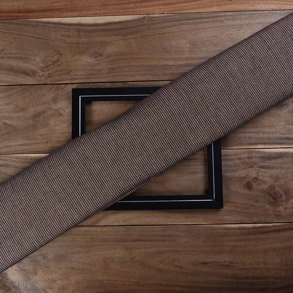 Stripe Brown Black Pure Cotton 105 GSM Handwoven Fabric