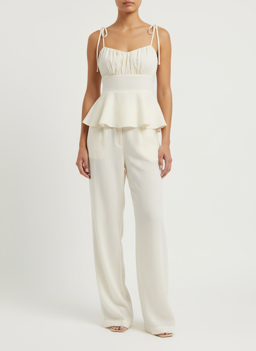 Gathered Bust Peplum Full Co-ord Set