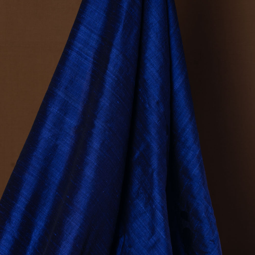 Plain Royel Blue Cotton Dupion Silk 134 GSM Handwoven Fabric
