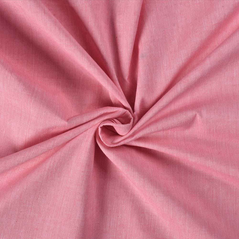 Plain Pink Pure Cotton 80 GSM Handwoven Fabric