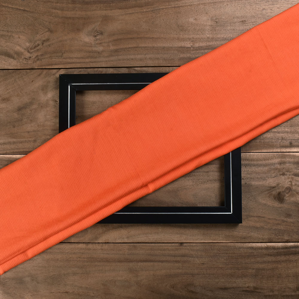 Stripe Orange Pure Cotton 77 GSM Handwoven Fabric