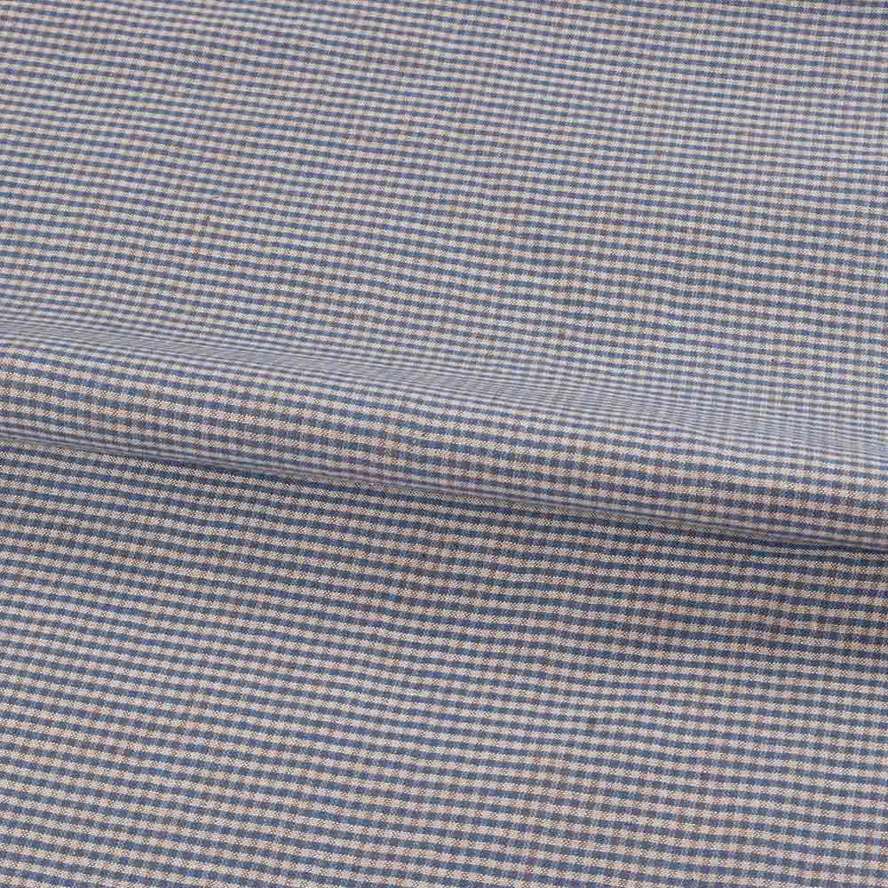CHECK BLUE & WHITE PURE COTTON 100 GSM HANDWOVEN FABRIC