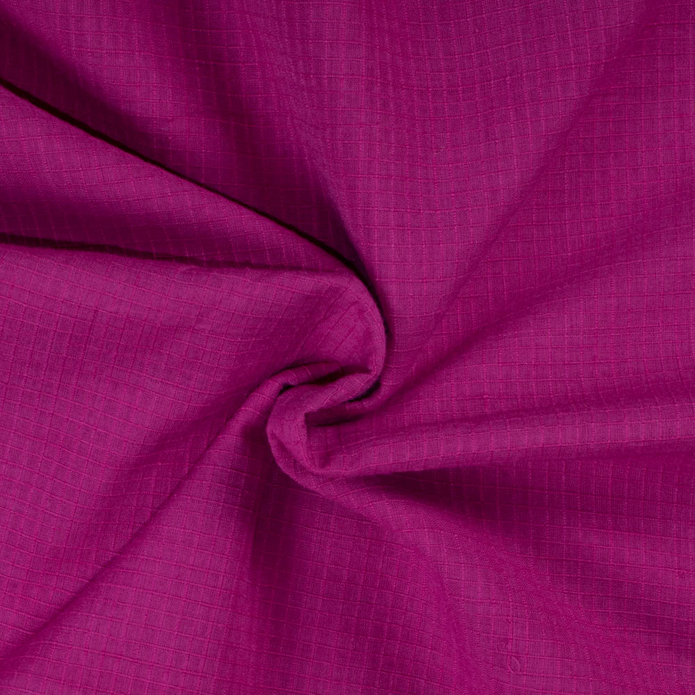Check Pink Solid Pure Cotton 90 GSM Handwoven Fabric 
