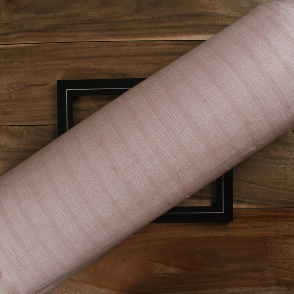 STRIPE PEACH PURE COTTON 80 GSM HANDWOVEN FABRIC