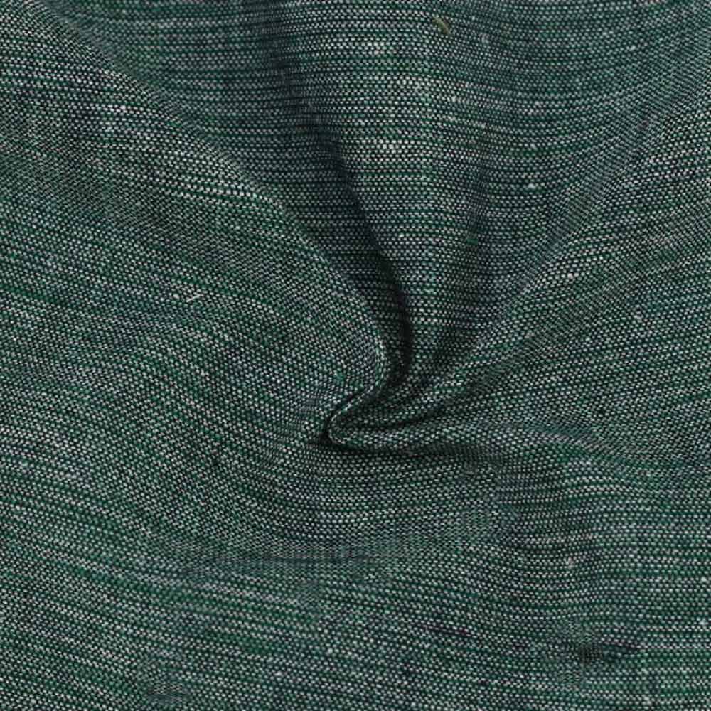 Chambray Dark Green Khadi Cotton 158 GSM Handwoven Fabric