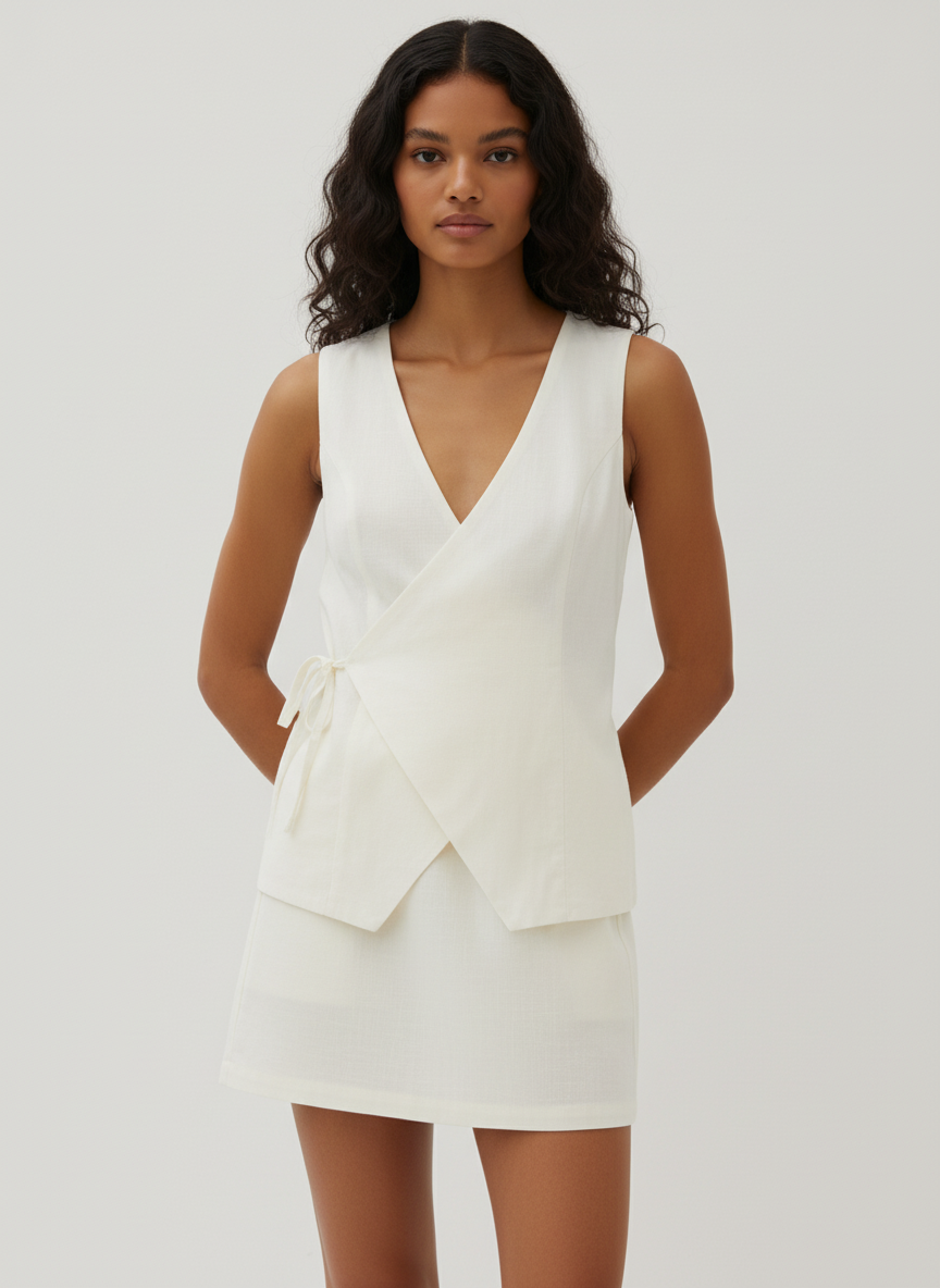 Tie Up Top & Short Skirt Co-ord Set