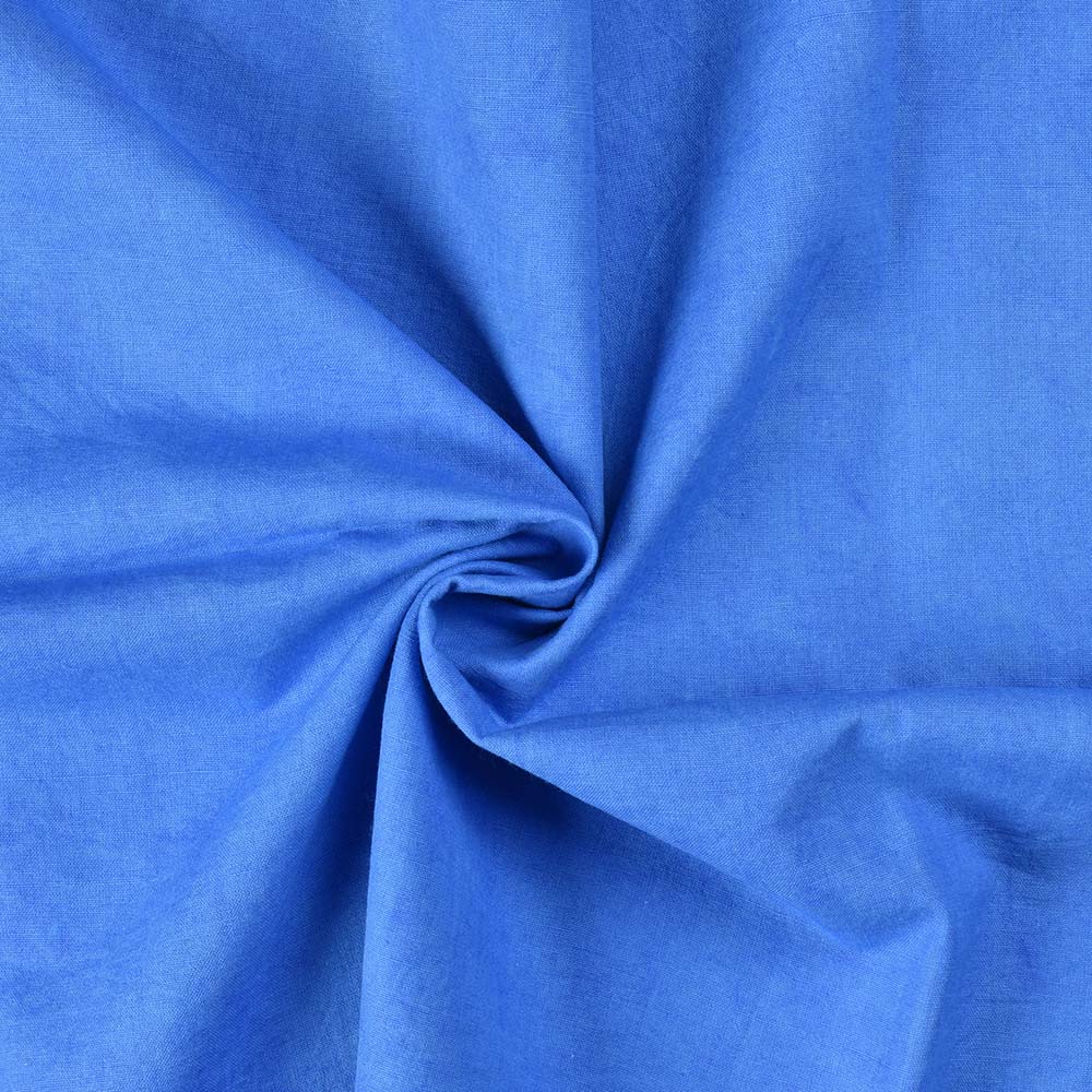 Plain Blue Khadi Cotton 95 GSM Handwoven Fabric