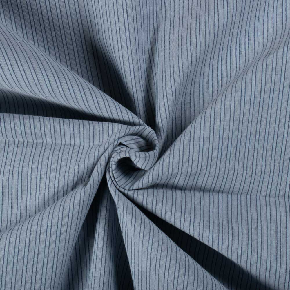Stripe Grey and Blue Pure Cotton 65 GSM Handwoven Fabric