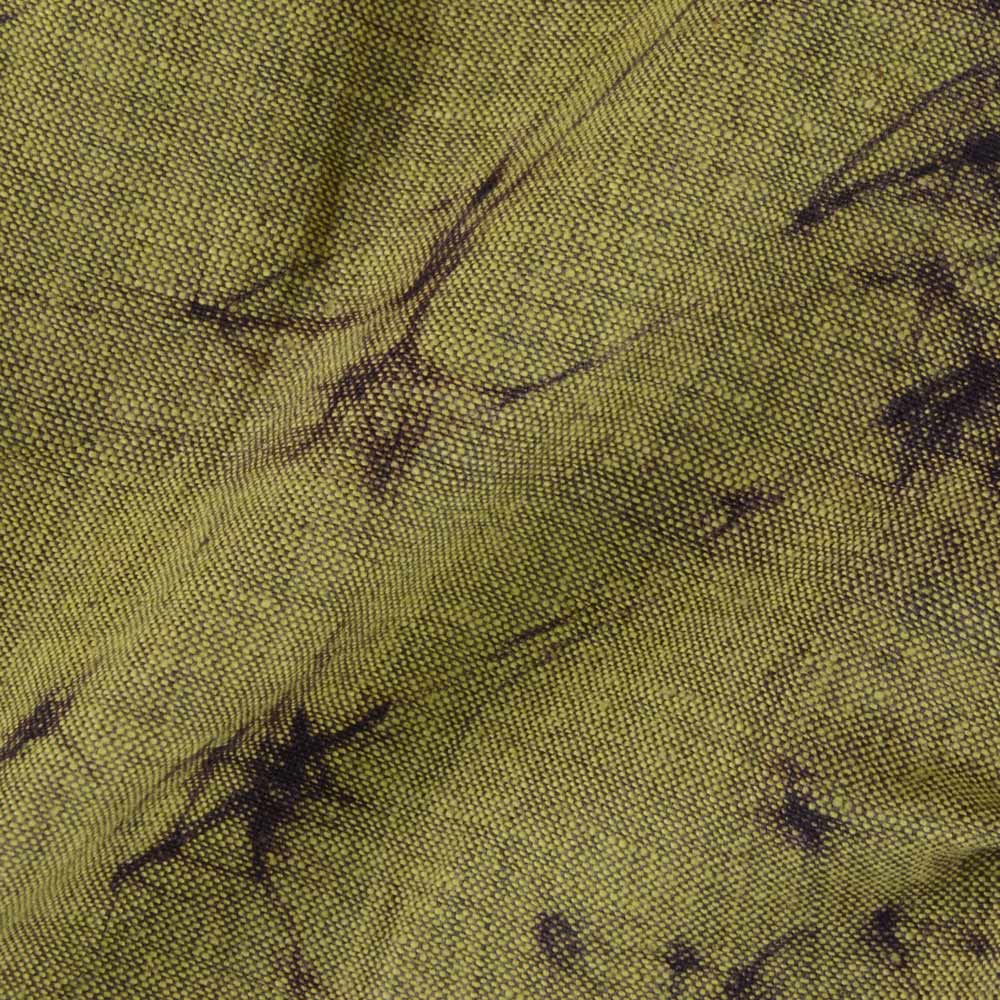 Abstract Green Batik Cotton 95 GSM Fabric - Hand Printed