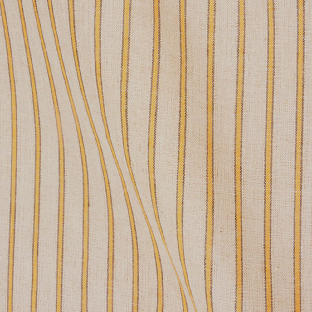 STRIPE CREAM PURE LINEN 130 GSM HANDWOVEN FABRIC