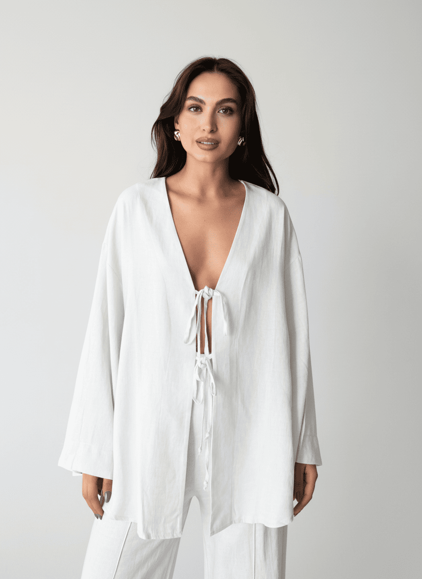 Relaxed Centre Tied Kimono Coat