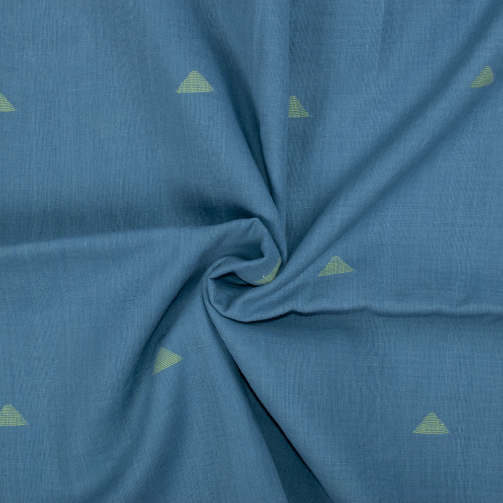 Geometric Blue Jamdani Pure Cotton 55 GSM Fabric 66