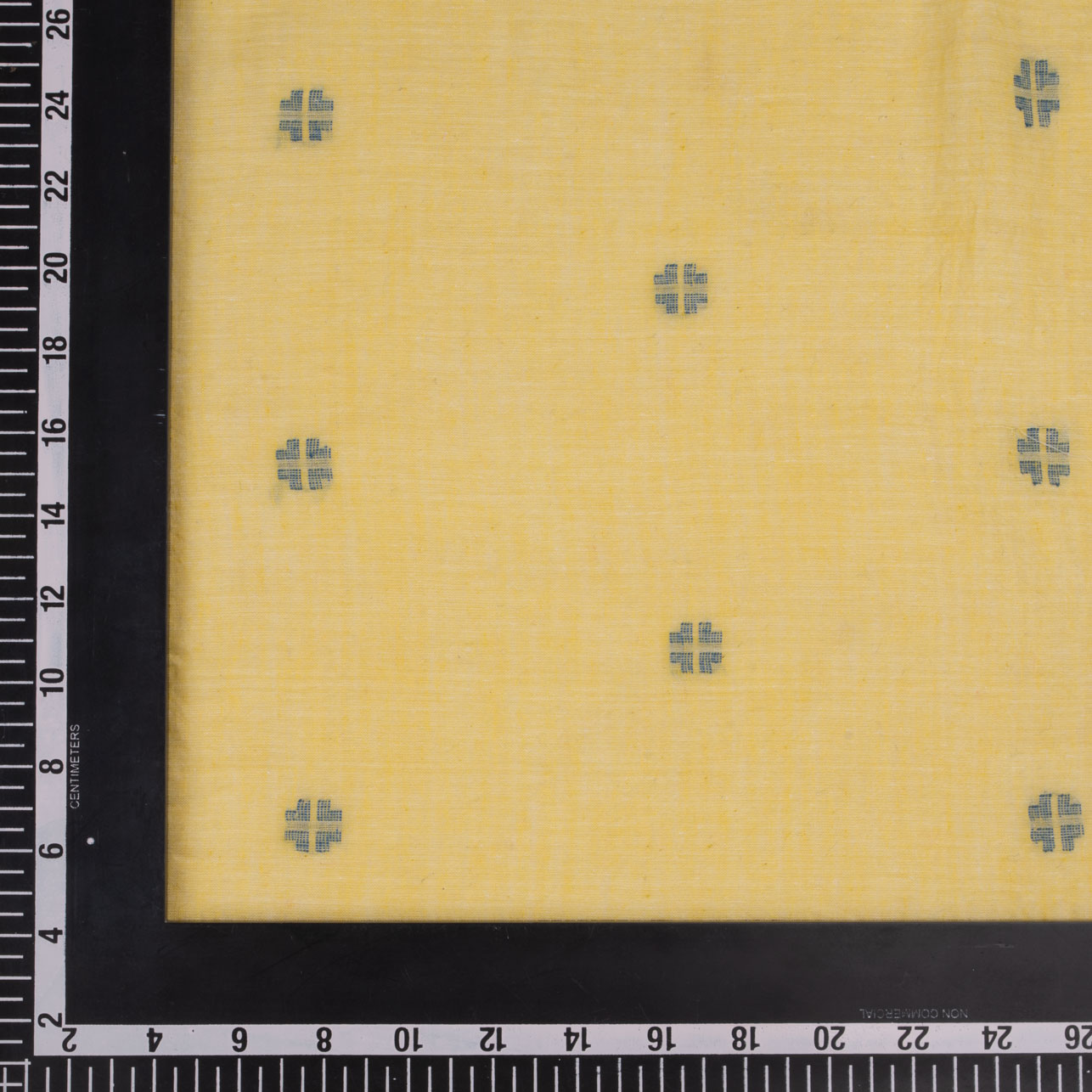 GEOMETRIC LIGHT YELLOW JAMDANI PURE COTTON 55 GSM FABRIC