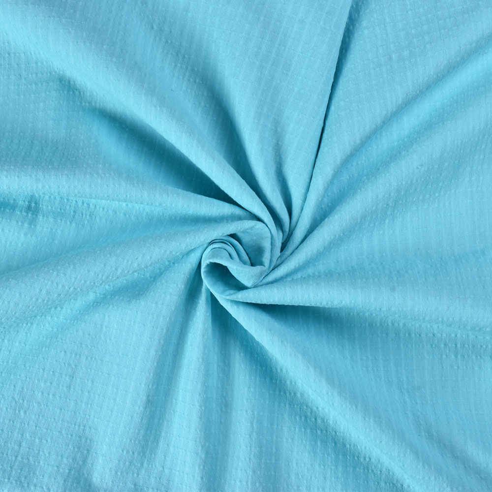 Check Blue Pure Cotton 115 GSM Handwoven Fabric 491
