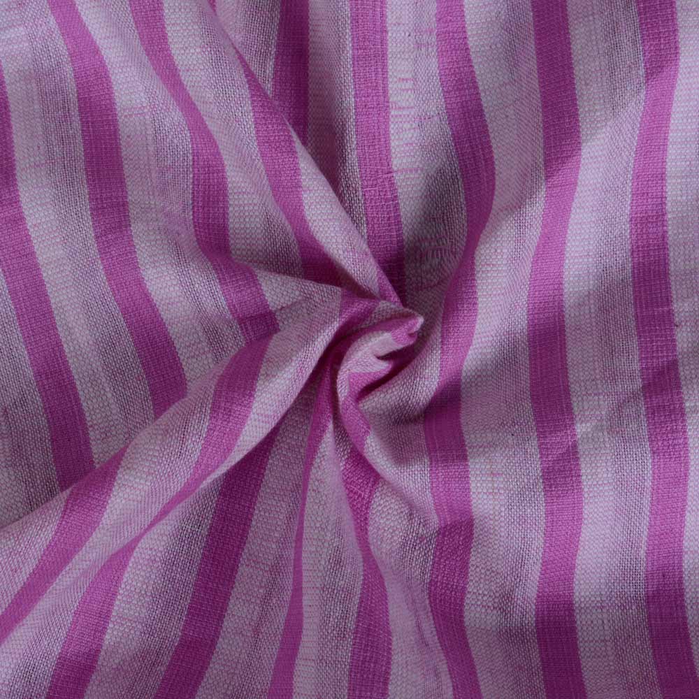 Stripe Pink Pure Cotton 98 GSM Handwoven Fabric
