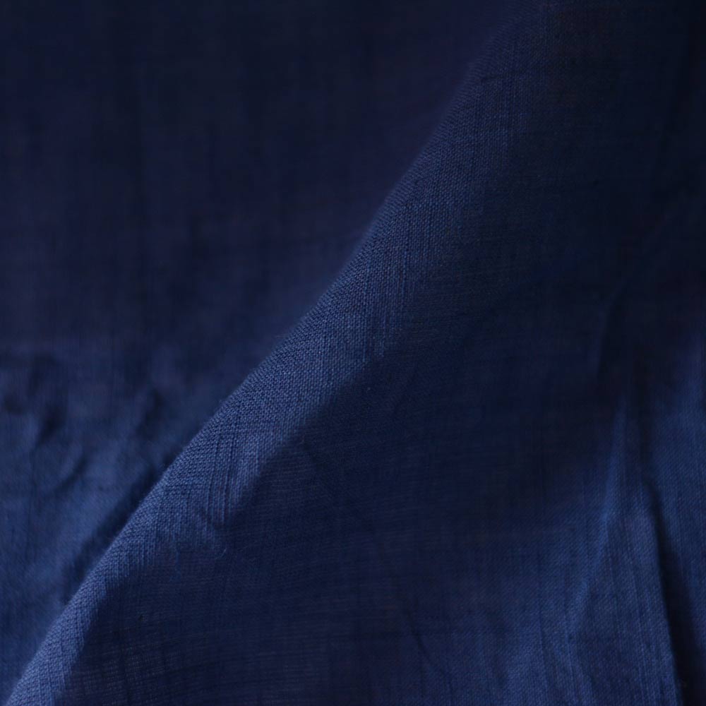 Slub Ink Blue Khadi Fabric - 102 GSM Handspun & Handwoven