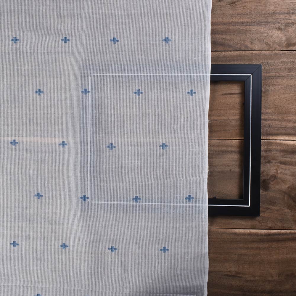 GEOMETRIC CREAM JAMDANI PURE COTTON 55 GSM FABRIC 118
