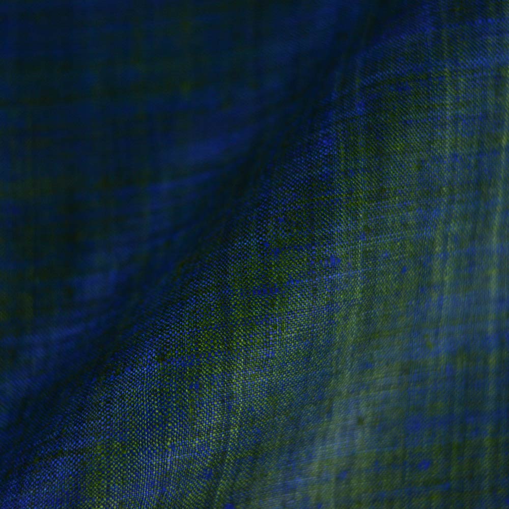 Plain Blue Green Pure Matka 110 GSM Handwoven Fabric