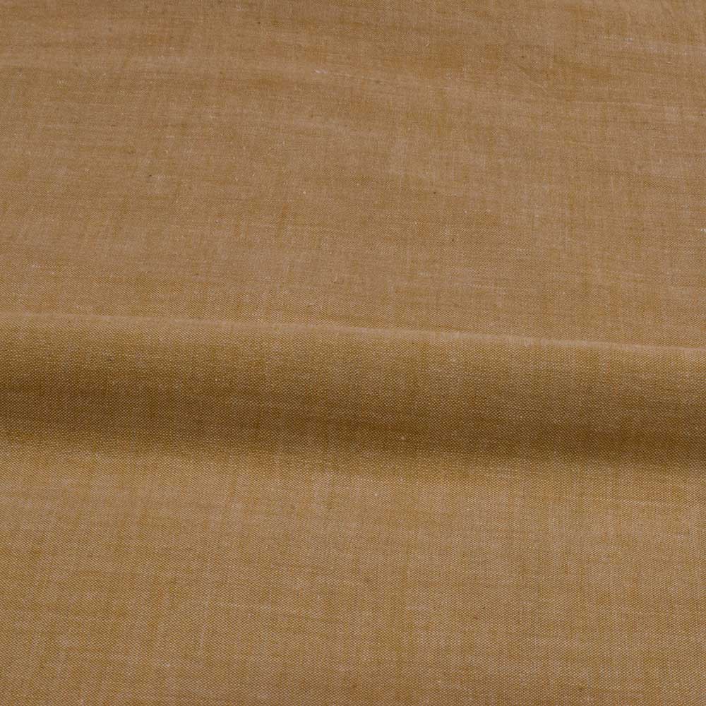 CHAMBRAY MUSTARD KHADI COTTON 92 GSM HANDWOVEN FABRIC
