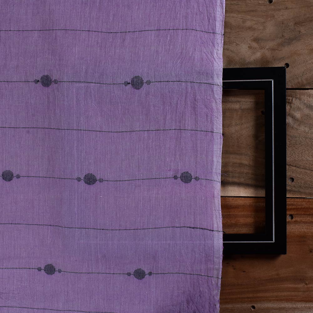 GEOMETRIC PURPLE JAMDANI PURE COTTON 64 GSM HANDWOVEN FABRIC