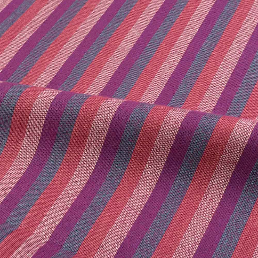 STRIPE MULTICOLOUR PURE COTTON 97 GSM HANDWOVEN FABRIC 298