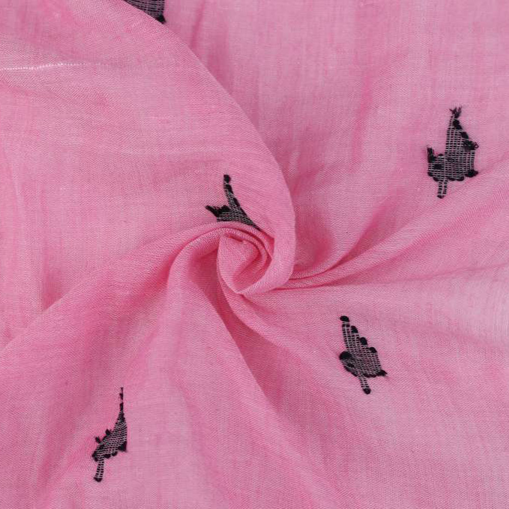 Geometric Pink Jamdani Pure Cotton 55 GSM Fabric
