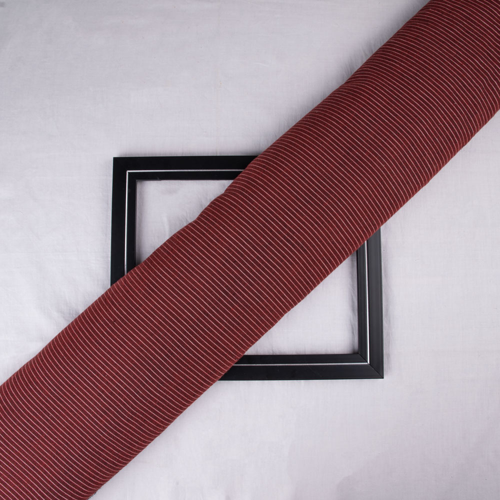 Pinstripe Brown Pure Cotton 74 GSM Handwoven Fabric