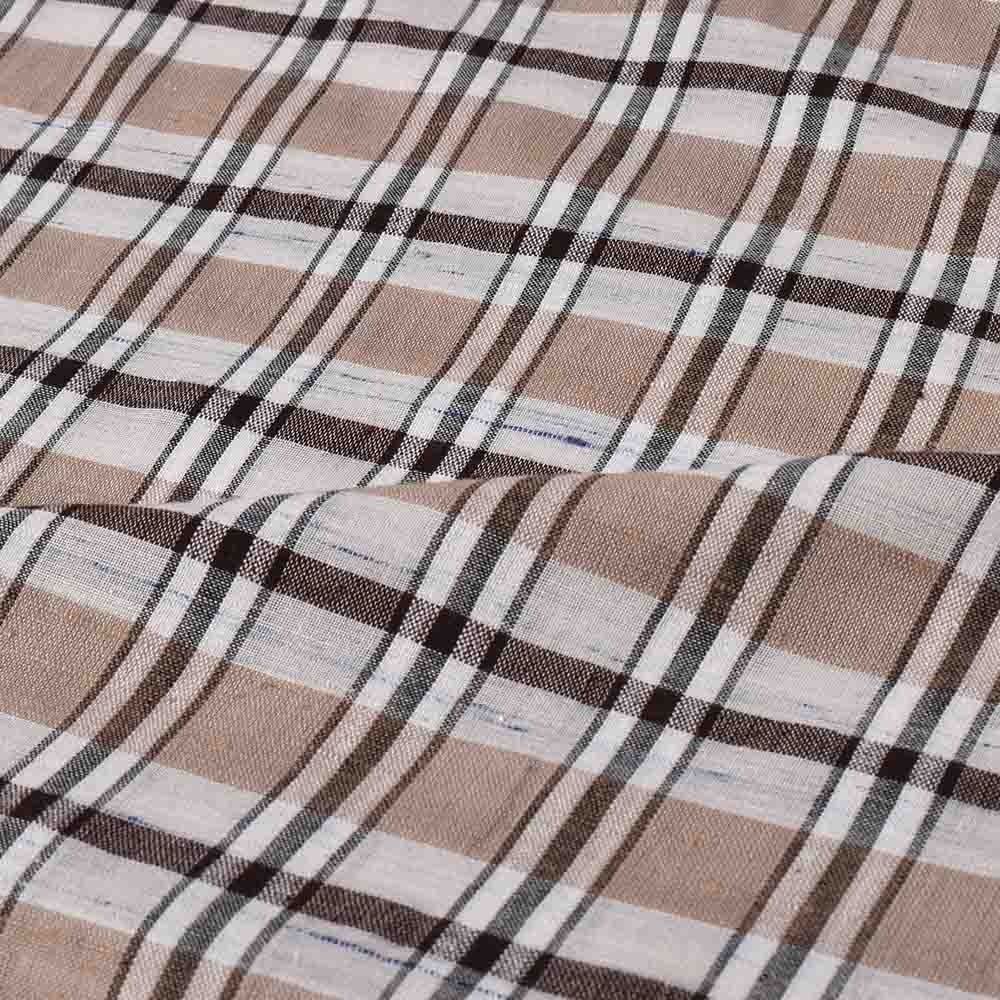 FUTKI CHECK MULTICOLOR KHADI COTTON 100 GSM HANDWOVEN FABRIC