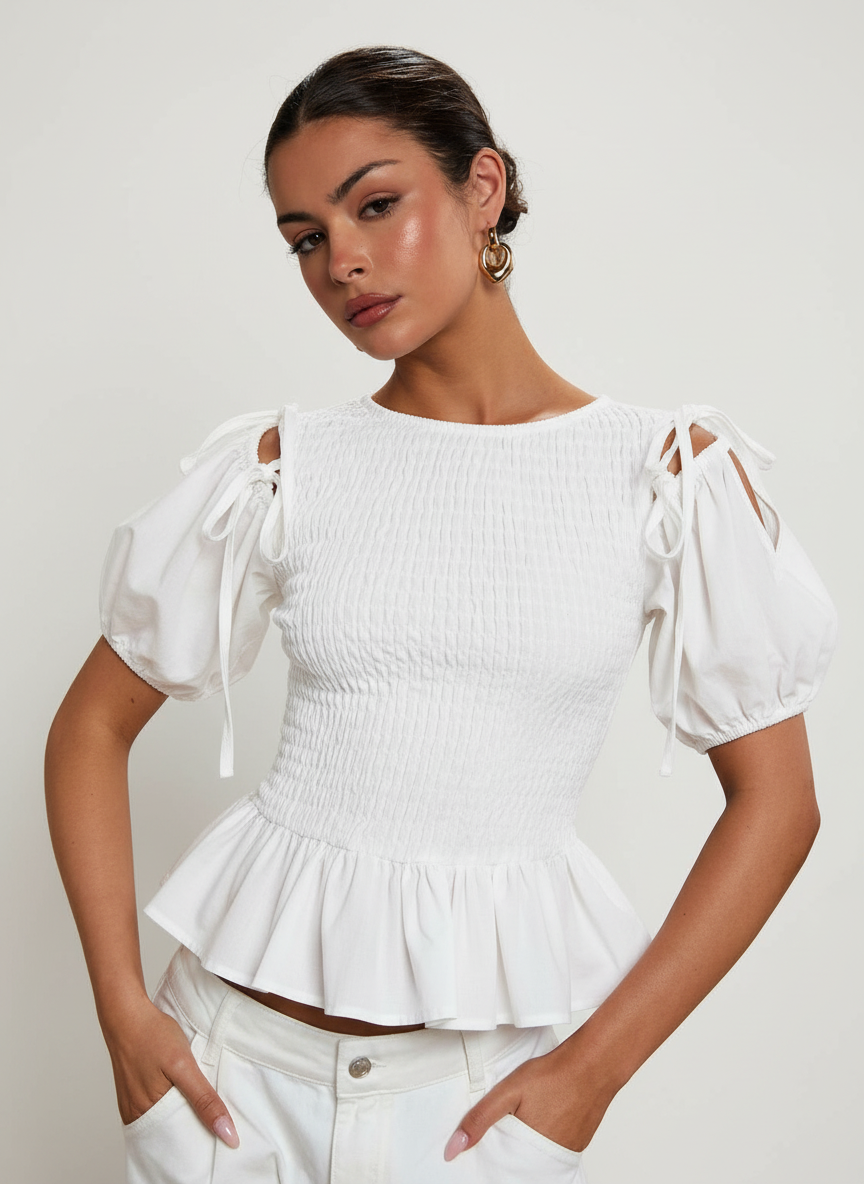 Cold Shoulder Gathered Top