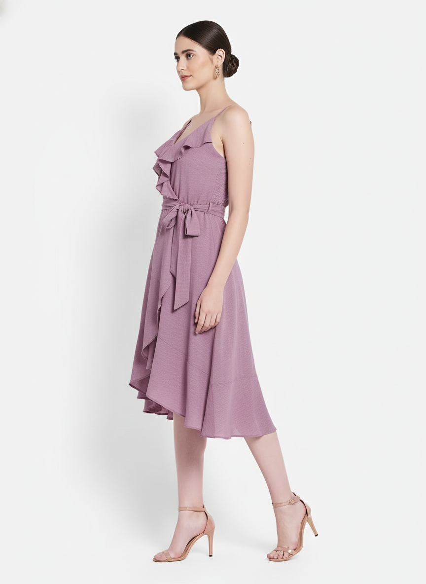 Ruffled Asymmetric Dress
