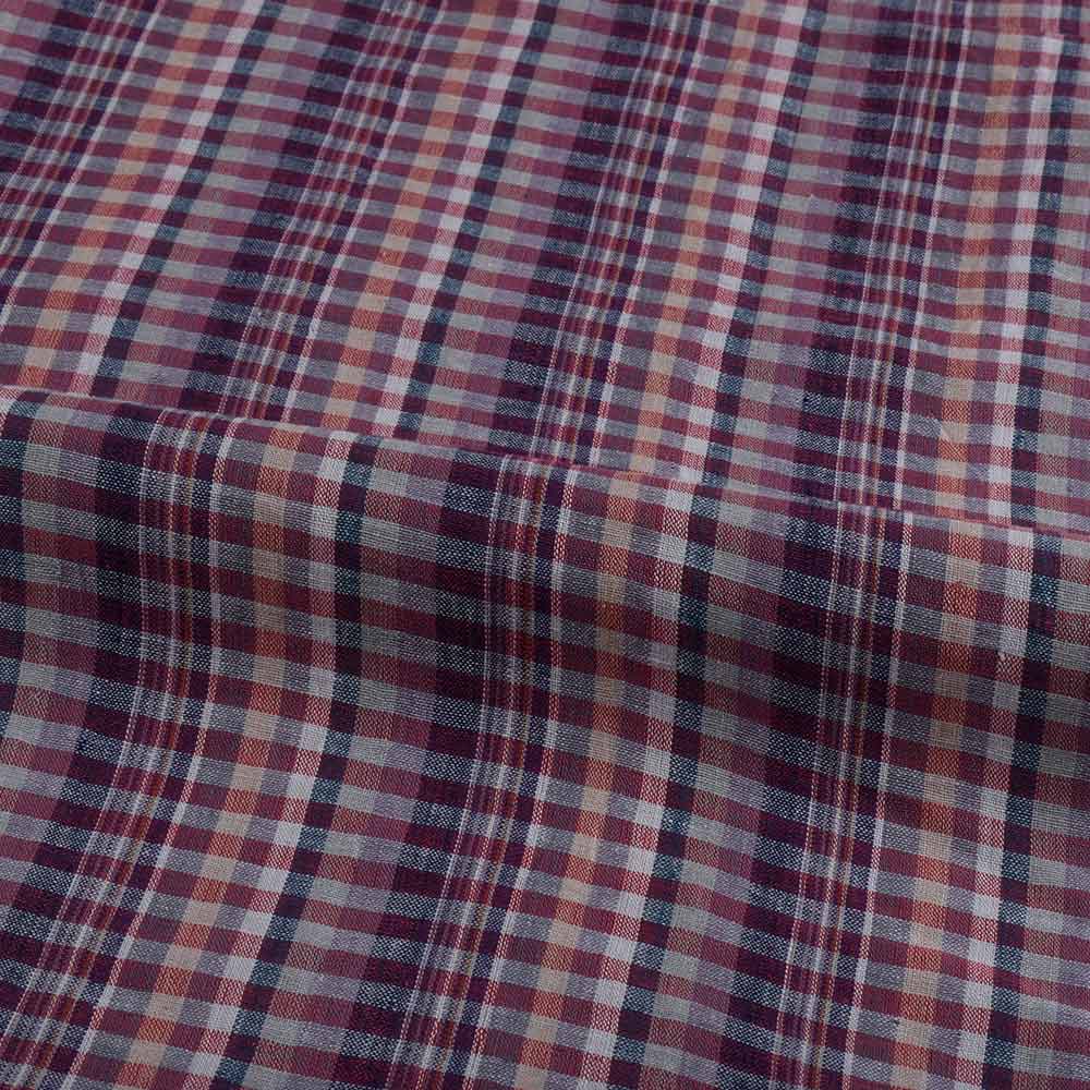 CHECK MULTI COLOR PURE COTTON 105 GSM HANDWOVEN FABRIC