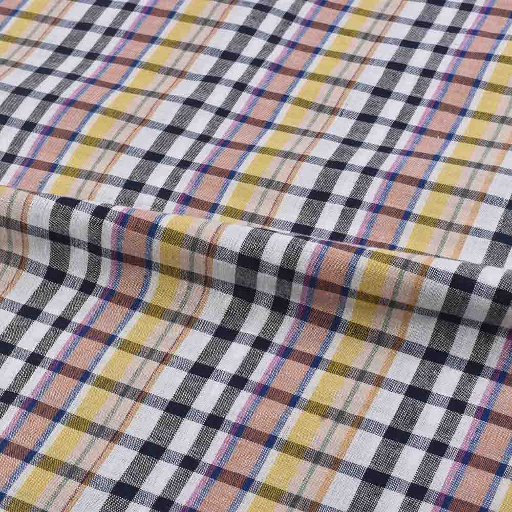 CHECK MULTICOLOUR PURE COTTON 95 GSM HANDWOVEN FABRIC 447