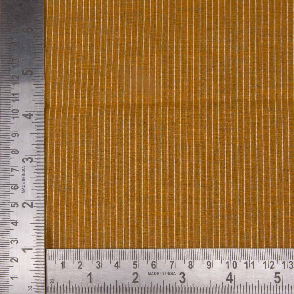 PINSTRIPE BROWN MULTICOLOUR PURE COTTON 75 GSM HANDWOVEN FABRIC