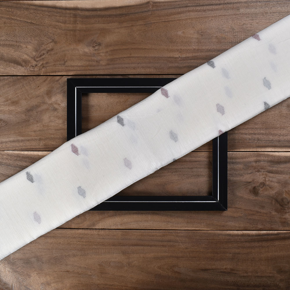 Geometric Cream Jamdani Pure Cotton 55 GSM Fabric 95
