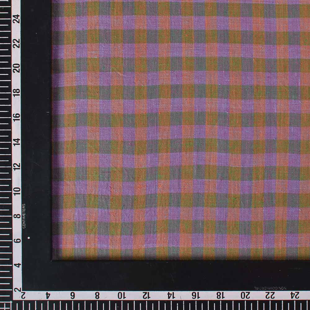 CHECK CROSS COLOR PURE KHADI 127 GSM HANDWOVEN FABRIC