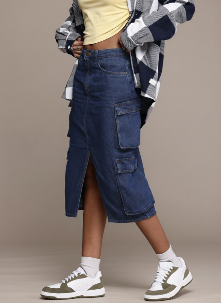 Midi Skirt With Pockets