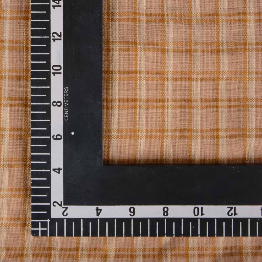 CHECK BROWN PURE COTTON 112 GSM HANDWOVEN FABRIC 160