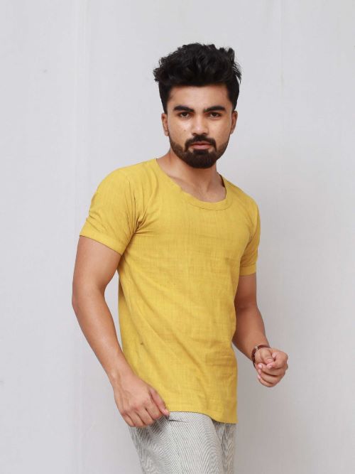 Woven T-Shirt | Mustard