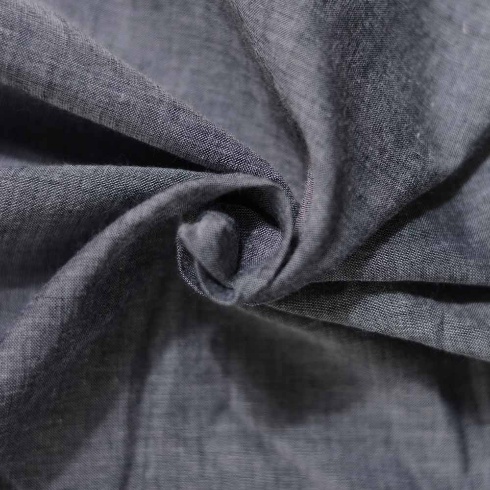Chambray Grey Pure Cotton 65 GSM Handwoven Fabric