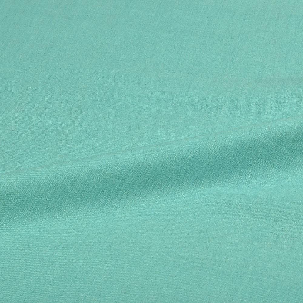 Chambray Blue Khadi Cotton 92 GSM Handwoven Fabric