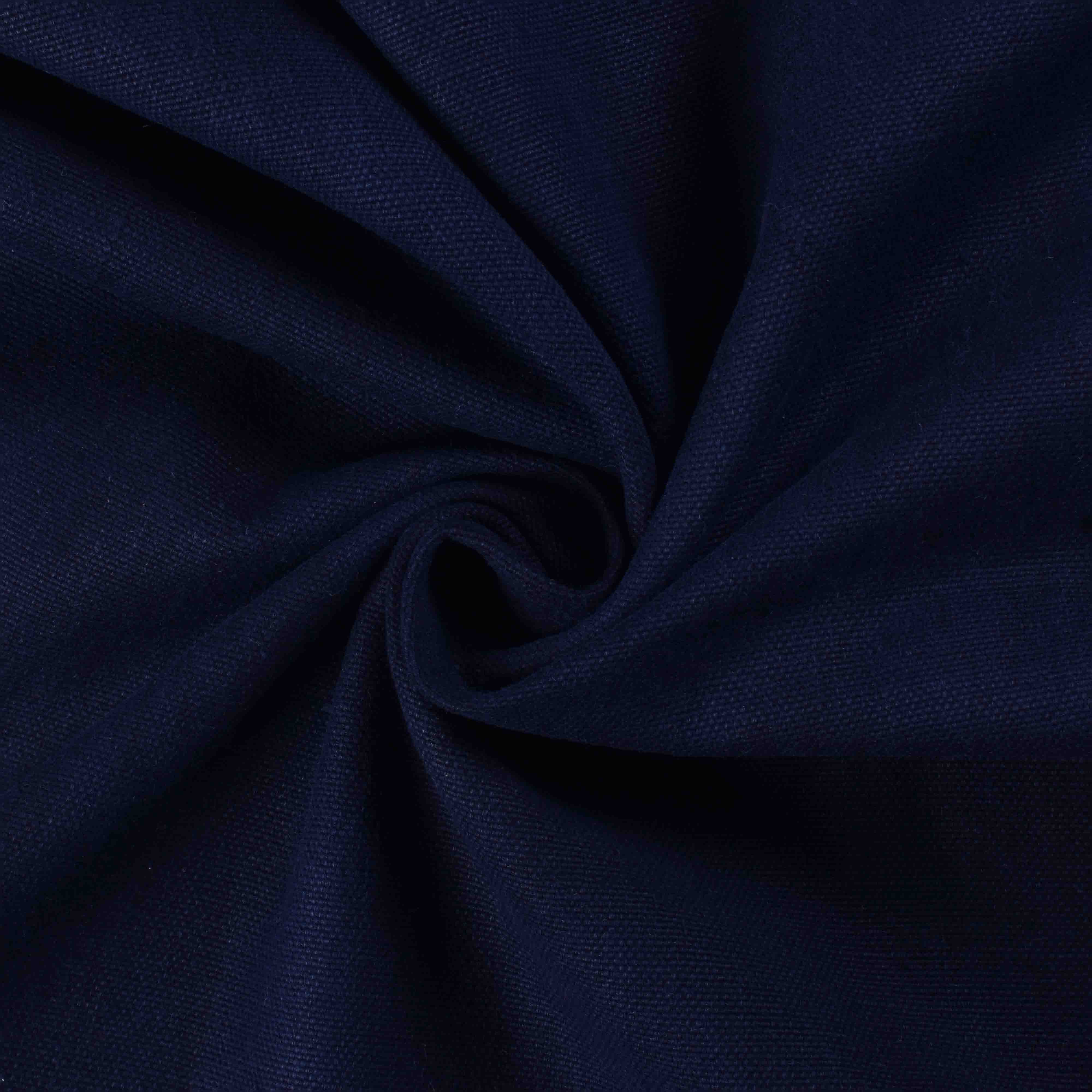 Plain Navy Pure Khadi 296 GSM Handwoven Fabric