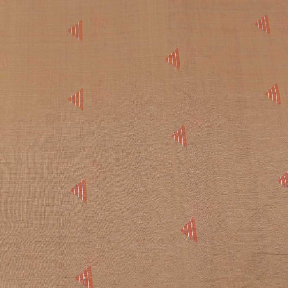 GEOMETRIC BEIGE JAMDANI PURE COTTON 55 GSM FABRIC