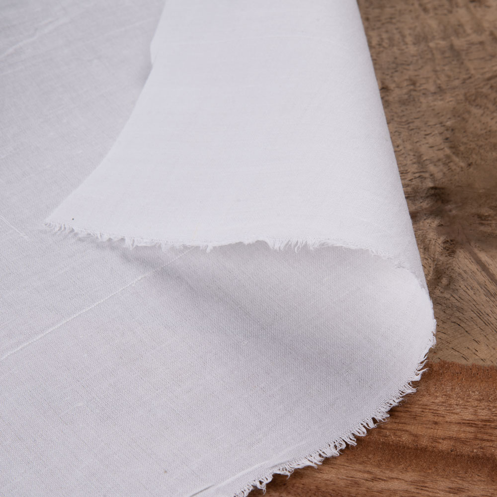 White Muslin Khadi Cotton 76 GSM Fabric - Bleached White & Dyeable
