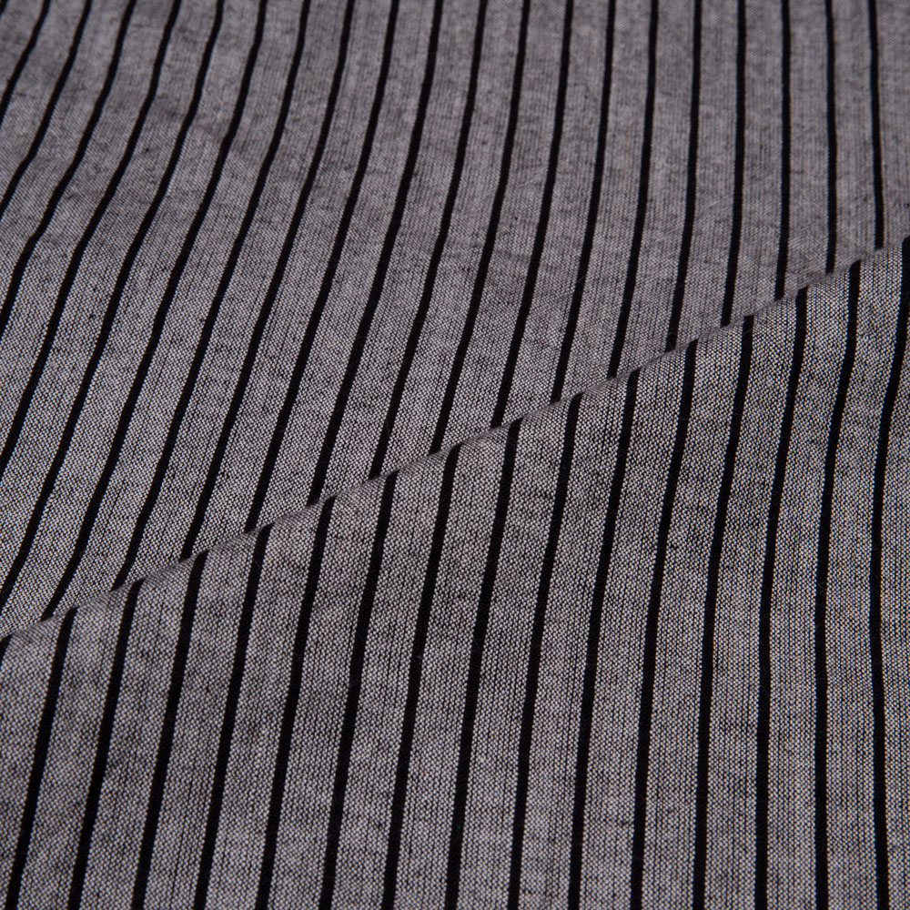 STRIPE GREY & BLACK PURE COTTON 81 GSM HANDWOVEN FABRIC 177